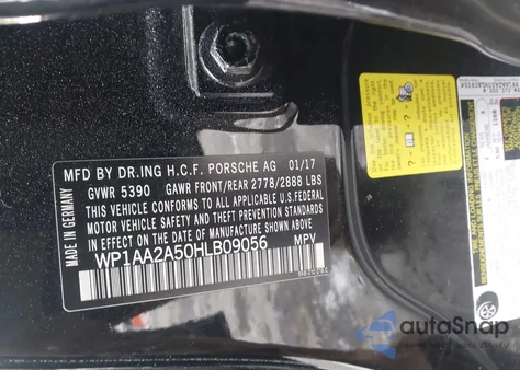 2017 Porsche Macan from USA, damaged, VIN WP1AA2A50HLB09056